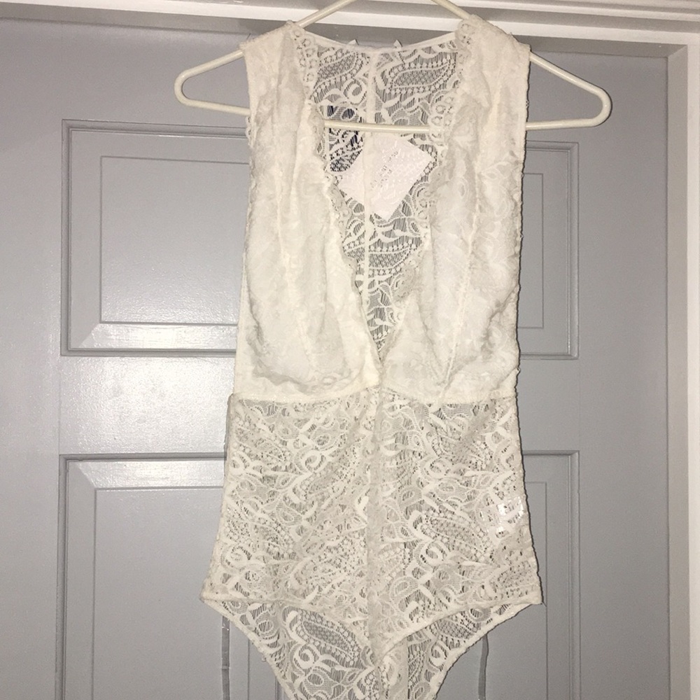 White lace bodysuit
